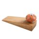 2 Pieces Orange And Black Etched Ceramic Wooden Door Stopper